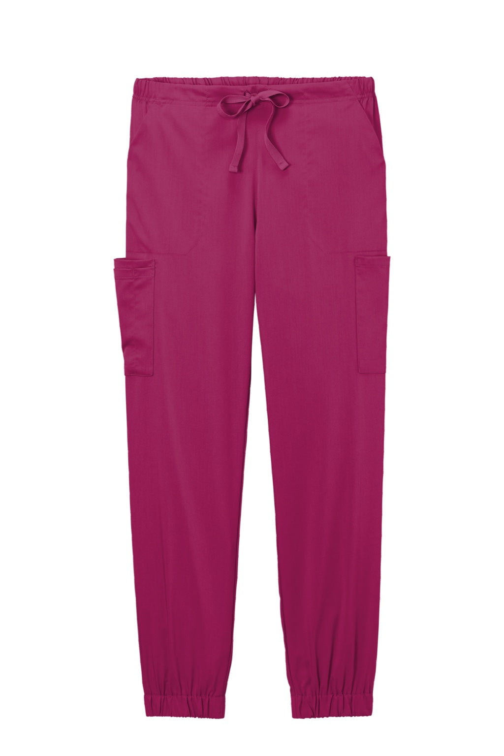 Wonderwink WW4258 Womens Premiere Flex Jogger Pants w/ Pockets Wine Flat Front