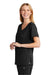 Wonderwink WW4268 Womens Premiere Flex Short Sleeve V-Neck Mock Wrap Shirt w/ Pockets Black Model 3Q