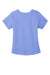 Wonderwink WW4268 Womens Premiere Flex Short Sleeve V-Neck Mock Wrap Shirt w/ Pockets Ceil Blue Flat Back