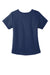 Wonderwink WW4268 Womens Premiere Flex Short Sleeve V-Neck Mock Wrap Shirt w/ Pockets Navy Blue Flat Back