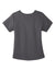 Wonderwink WW4268 Womens Premiere Flex Short Sleeve V-Neck Mock Wrap Shirt w/ Pockets Pewter Grey Flat Back