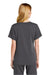 Wonderwink WW4268 Womens Premiere Flex Short Sleeve V-Neck Mock Wrap Shirt w/ Pockets Pewter Grey Model Back