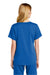 Wonderwink WW4268 Womens Premiere Flex Short Sleeve V-Neck Mock Wrap Shirt w/ Pockets Royal Blue Model Back
