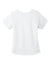 Wonderwink WW4268 Womens Premiere Flex Short Sleeve V-Neck Mock Wrap Shirt w/ Pockets White Flat Back
