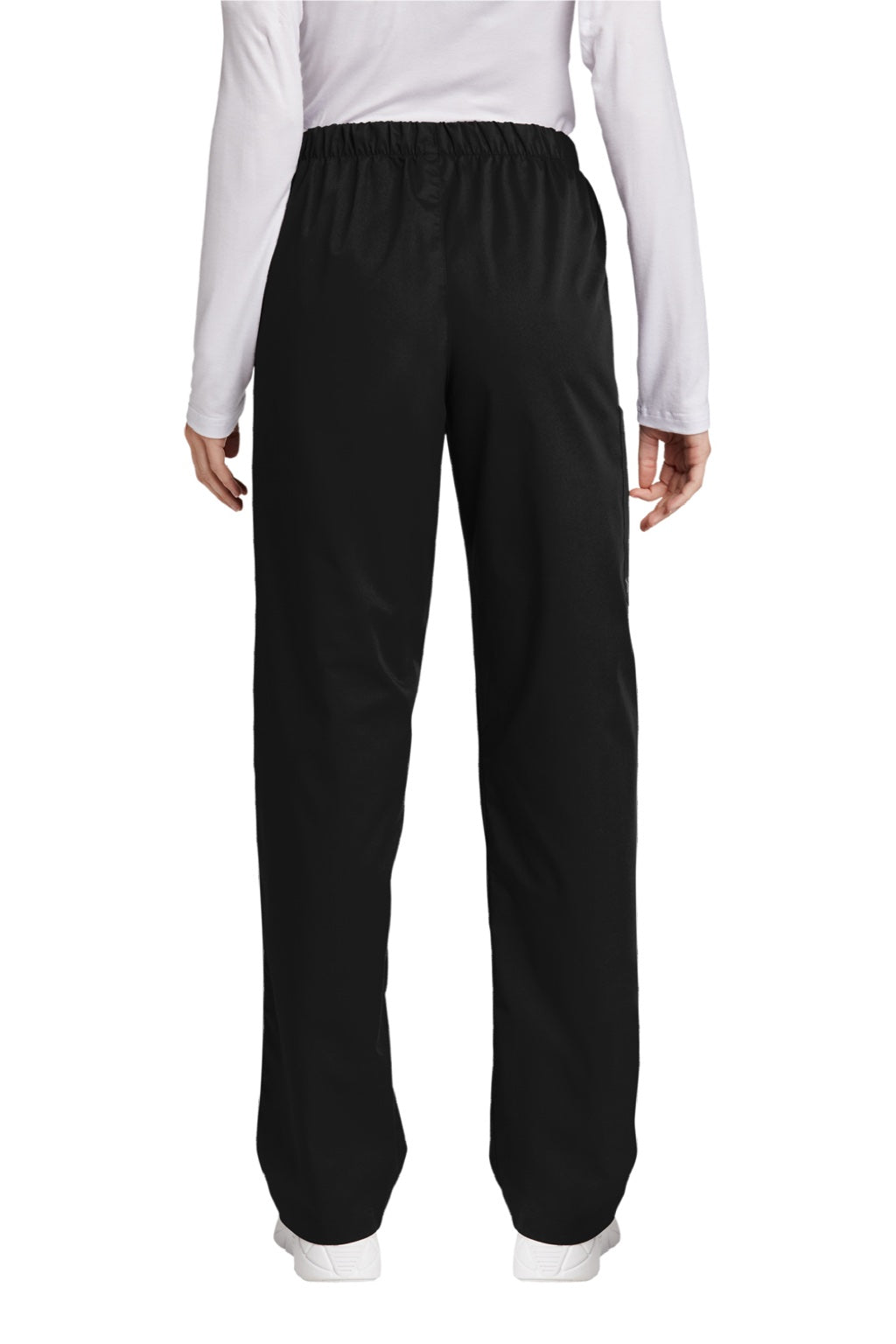 Wonderwink WW4550/WW4550P/WW4550T Womens WorkFlex Cargo Pants w/ Pockets Black Model Back