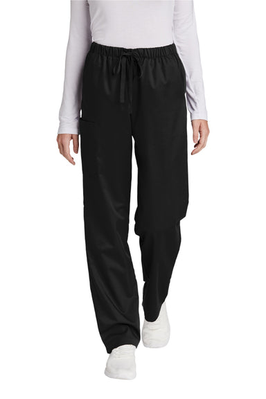 Wonderwink WW4550/WW4550P/WW4550T Womens WorkFlex Cargo Pants w/ Pockets Black Model Front