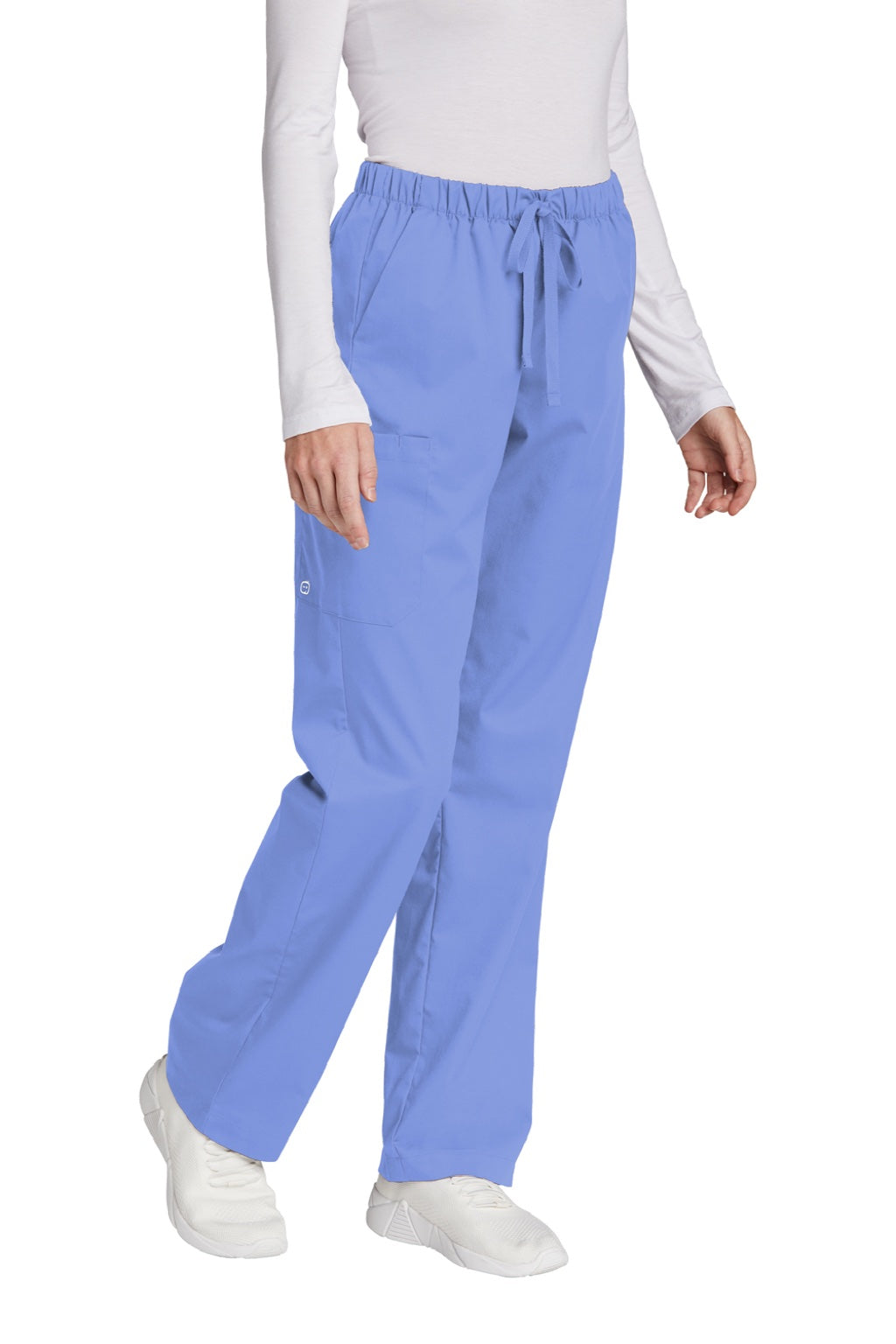 Wonderwink WW4550/WW4550P/WW4550T Womens WorkFlex Cargo Pants w/ Pockets Ceil Blue Model 3Q