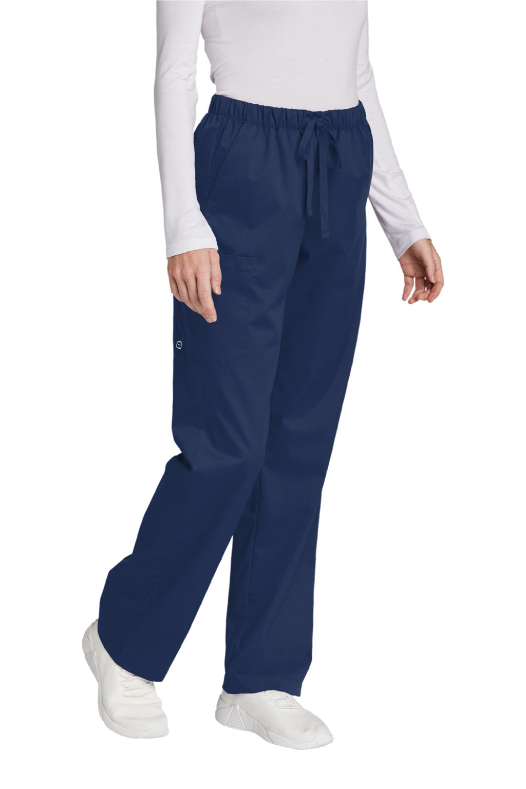 Wonderwink WW4550/WW4550P/WW4550T Womens WorkFlex Cargo Pants w/ Pockets Navy Blue Model 3Q