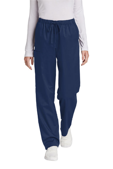 Wonderwink WW4550/WW4550P/WW4550T Womens WorkFlex Cargo Pants w/ Pockets Navy Blue Model Front