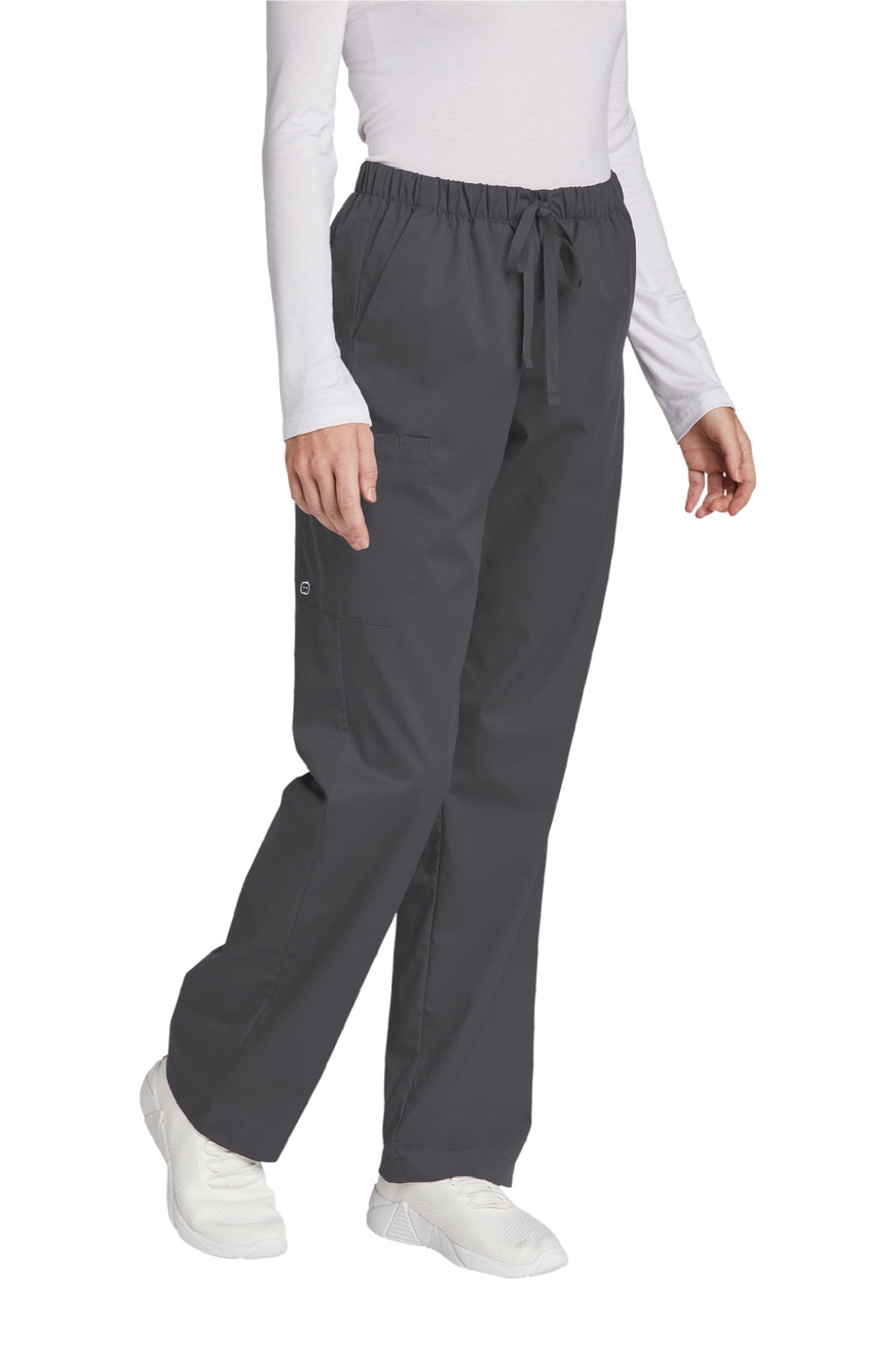 Wonderwink WW4550/WW4550P/WW4550T Womens WorkFlex Cargo Pants w/ Pockets Pewter Grey Model 3Q