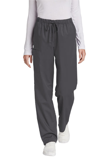 Wonderwink WW4550/WW4550P/WW4550T Womens WorkFlex Cargo Pants w/ Pockets Pewter Grey Model Front