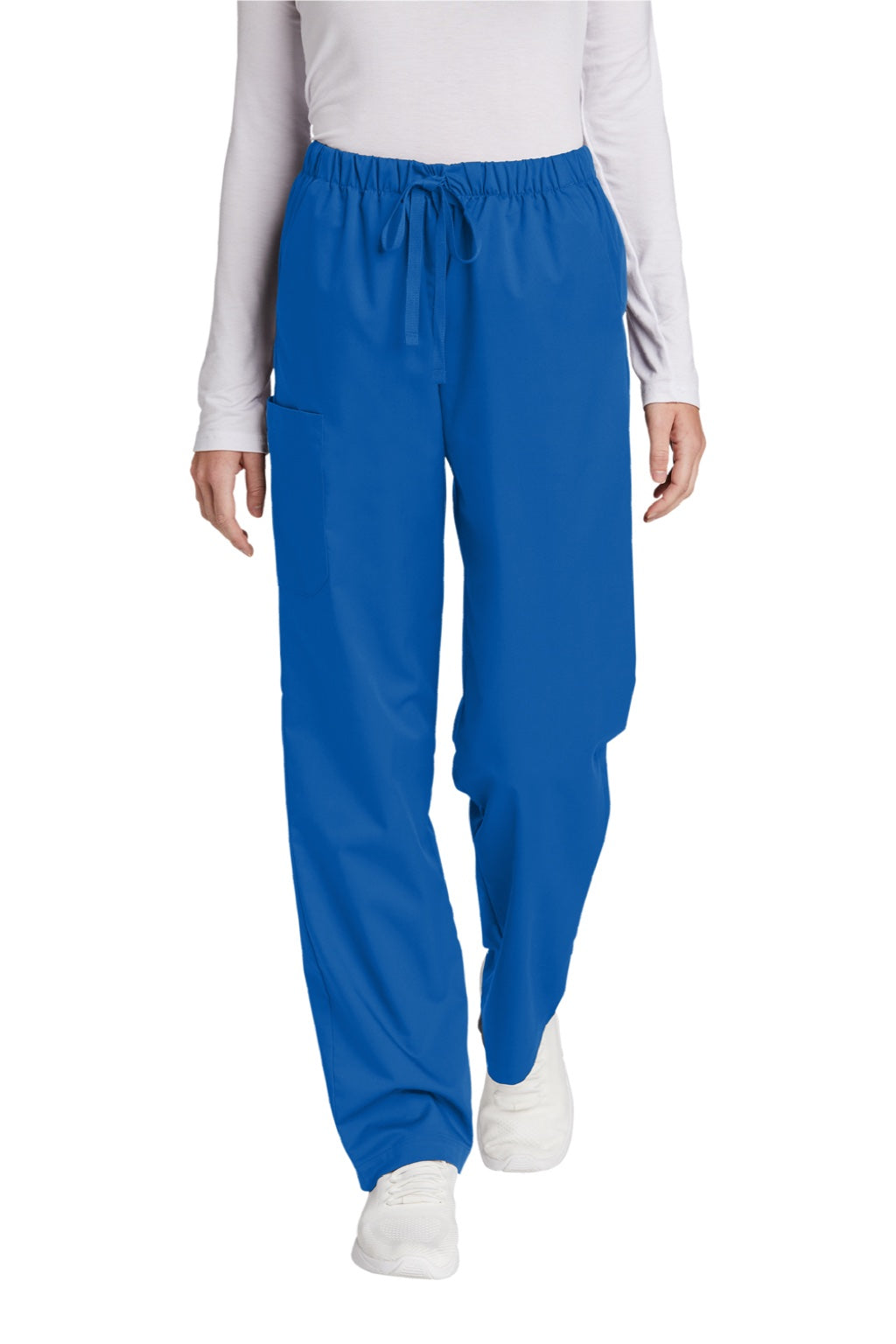 Wonderwink WW4550/WW4550P/WW4550T Womens WorkFlex Cargo Pants w/ Pockets Royal Blue Model Front