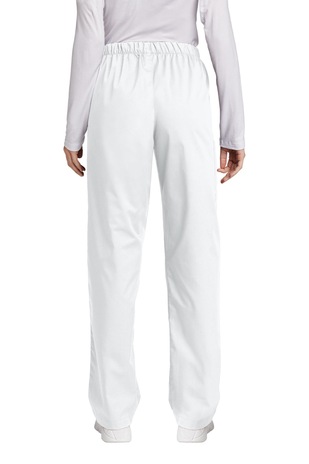 Wonderwink WW4550/WW4550P/WW4550T Womens WorkFlex Cargo Pants w/ Pockets White Model Back