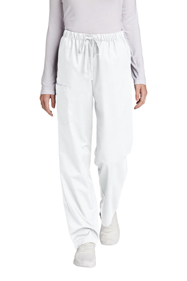 Wonderwink WW4550/WW4550P/WW4550T Womens WorkFlex Cargo Pants w/ Pockets White Model Front