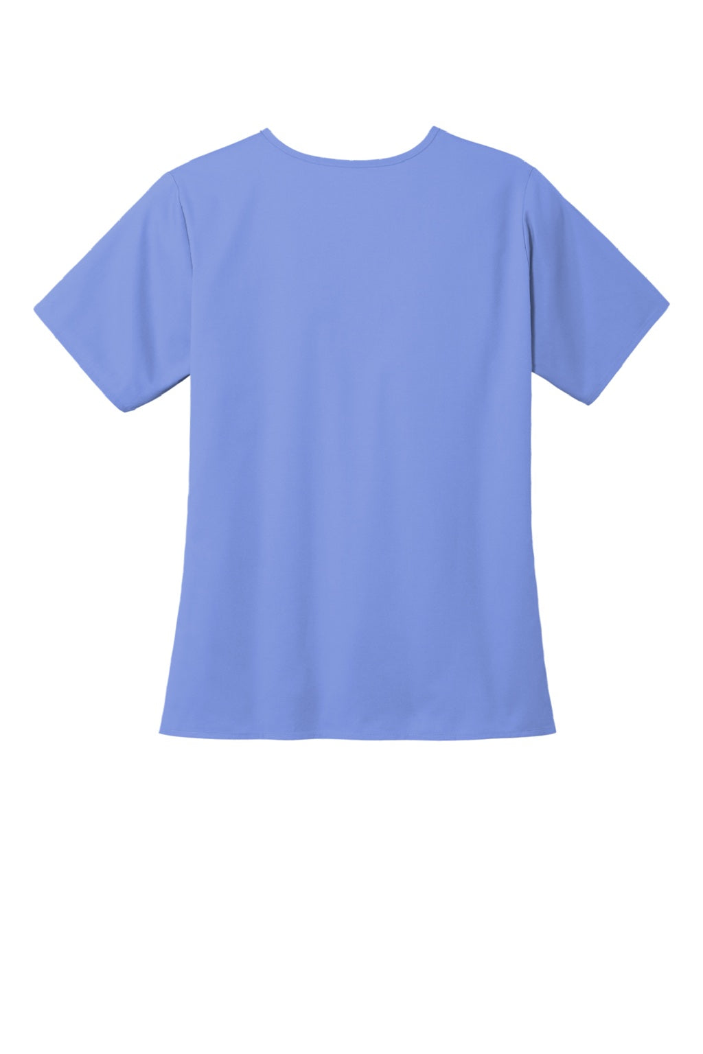 Wonderwink WW4560 Womens WorkFlex Short Sleeve V-Neck Shirt w/ Pockets Ceil Blue Flat Back