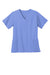 Wonderwink WW4560 Womens WorkFlex Short Sleeve V-Neck Shirt w/ Pockets Ceil Blue Flat Front