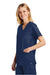 Wonderwink WW4560 Womens WorkFlex Short Sleeve V-Neck Shirt w/ Pockets Navy Blue Model 3Q