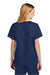 Wonderwink WW4560 Womens WorkFlex Short Sleeve V-Neck Shirt w/ Pockets Navy Blue Model Back