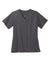 Wonderwink WW4560 Womens WorkFlex Short Sleeve V-Neck Shirt w/ Pockets Pewter Grey Flat Front
