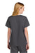 Wonderwink WW4560 Womens WorkFlex Short Sleeve V-Neck Shirt w/ Pockets Pewter Grey Model Back