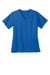 Wonderwink WW4560 Womens WorkFlex Short Sleeve V-Neck Shirt w/ Pockets Royal Blue Flat Front