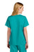 Wonderwink WW4560 Womens WorkFlex Short Sleeve V-Neck Shirt w/ Pockets Teal Blue Model Back
