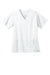 Wonderwink WW4560 Womens WorkFlex Short Sleeve V-Neck Shirt w/ Pockets White Flat Front