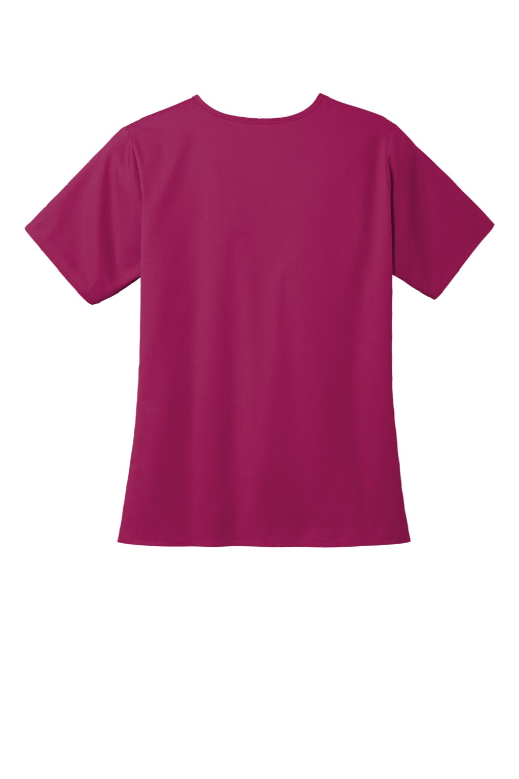 Wonderwink WW4560 Womens WorkFlex Short Sleeve V-Neck Shirt w/ Pockets Wine Flat Back