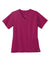 Wonderwink WW4560 Womens WorkFlex Short Sleeve V-Neck Shirt w/ Pockets Wine Flat Front