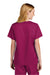 Wonderwink WW4560 Womens WorkFlex Short Sleeve V-Neck Shirt w/ Pockets Wine Model Back