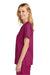 Wonderwink WW4560 Womens WorkFlex Short Sleeve V-Neck Shirt w/ Pockets Wine Model Side