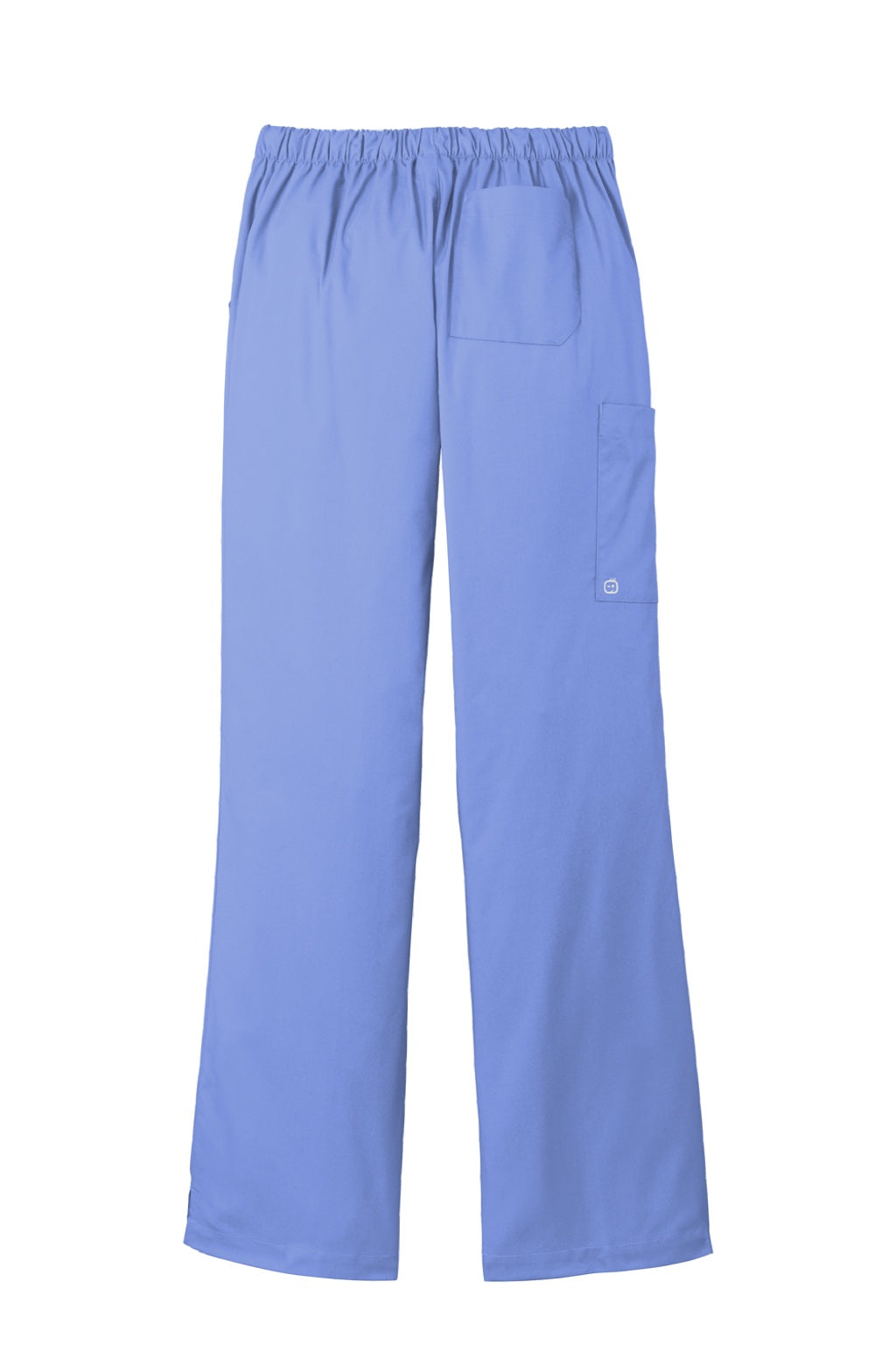 Wonderwink WW4750/WW4750P/WW4750T Womens WorkFlex Flare Leg Cargo Pants w/ Pockets Ceil Blue Flat Back