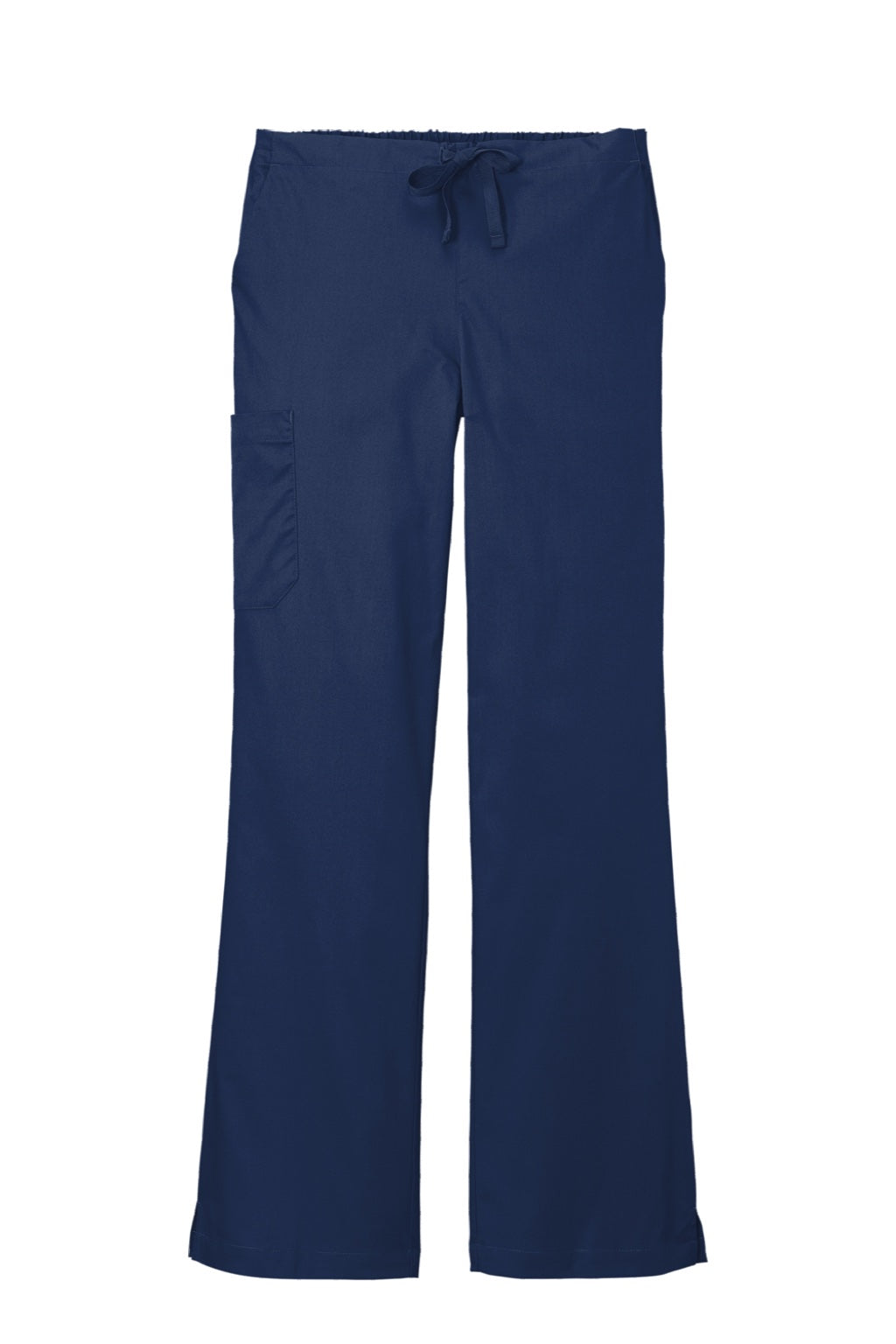 Wonderwink WW4750/WW4750P/WW4750T Womens WorkFlex Flare Leg Cargo Pants w/ Pockets Navy Blue Flat Front