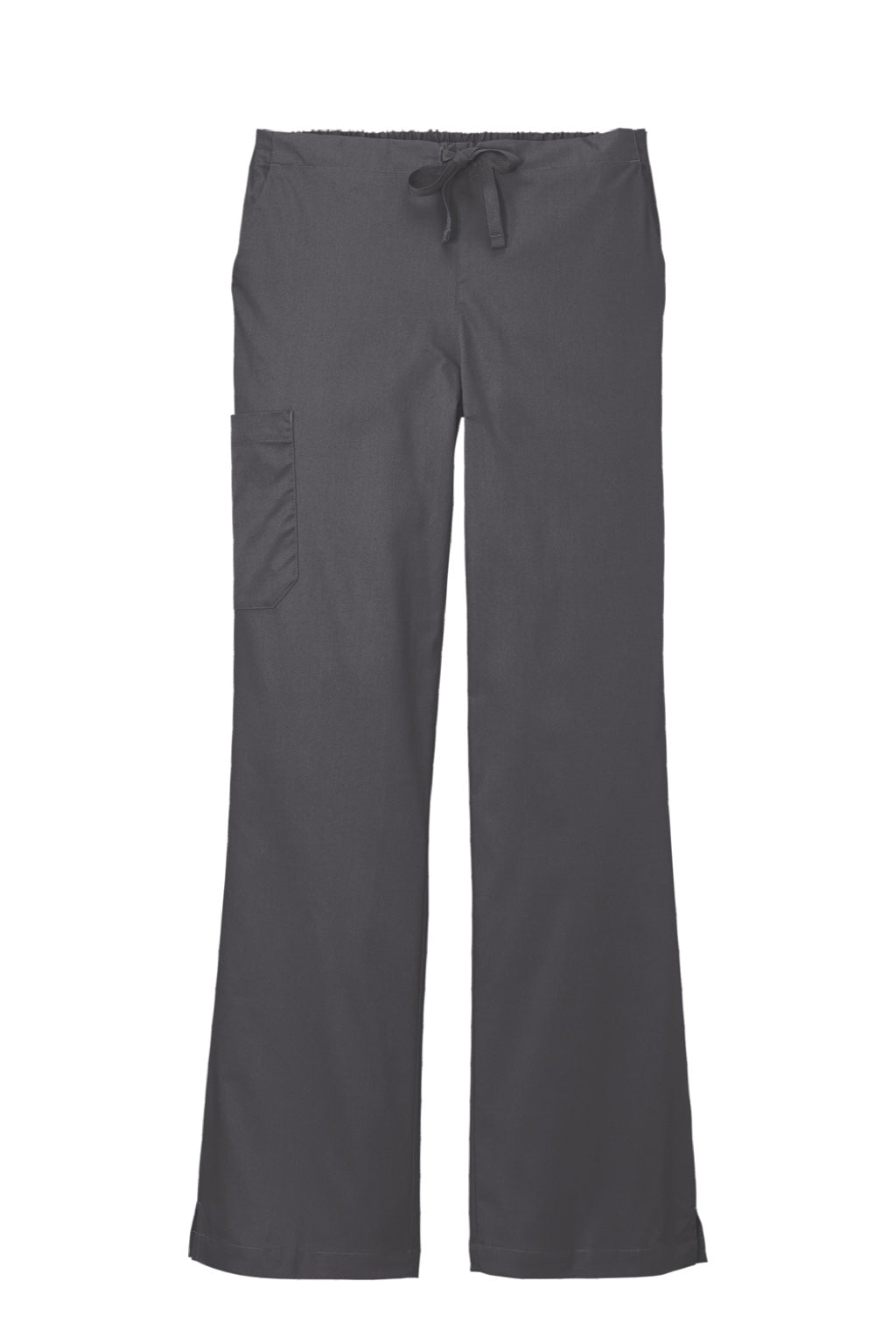 Wonderwink WW4750/WW4750P/WW4750T Womens WorkFlex Flare Leg Cargo Pants w/ Pockets Pewter Grey Flat Front