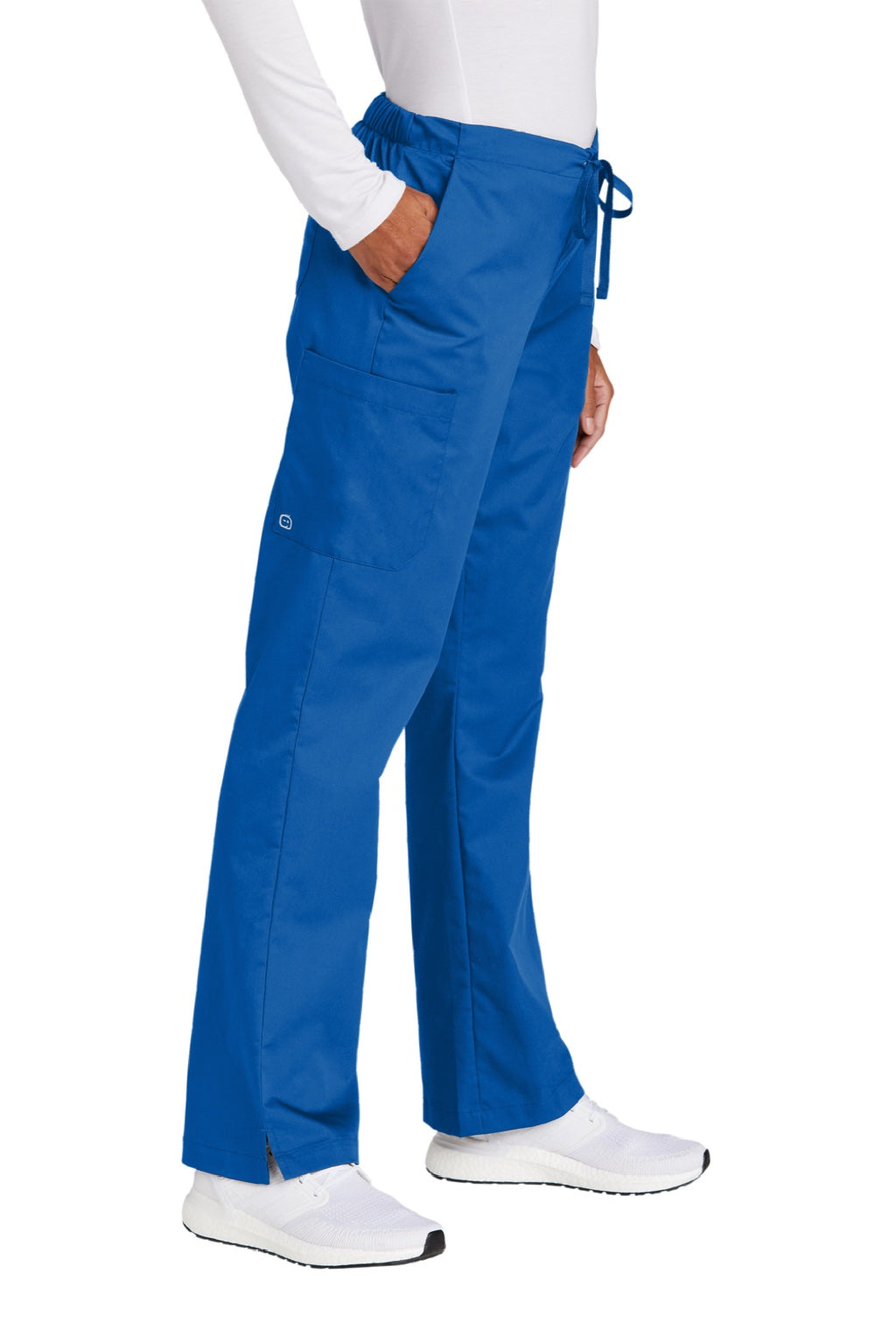 Wonderwink WW4750/WW4750P/WW4750T Womens WorkFlex Flare Leg Cargo Pants w/ Pockets Royal Blue Model 3Q