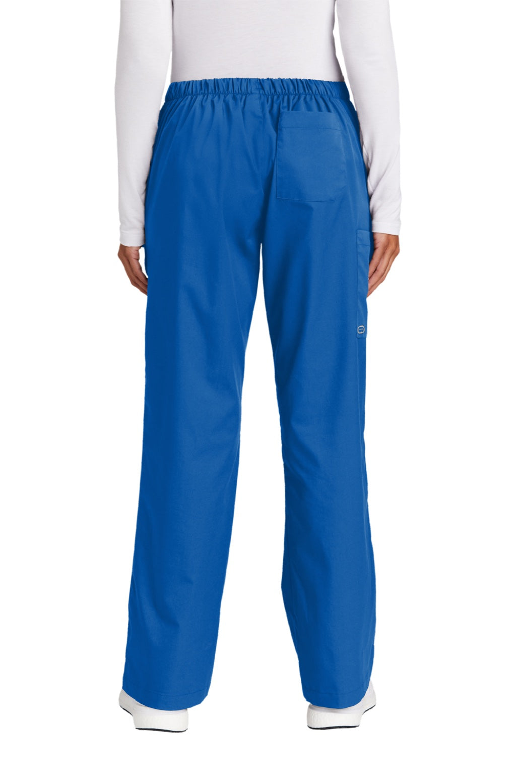 Wonderwink WW4750/WW4750P/WW4750T Womens WorkFlex Flare Leg Cargo Pants w/ Pockets Royal Blue Model Back