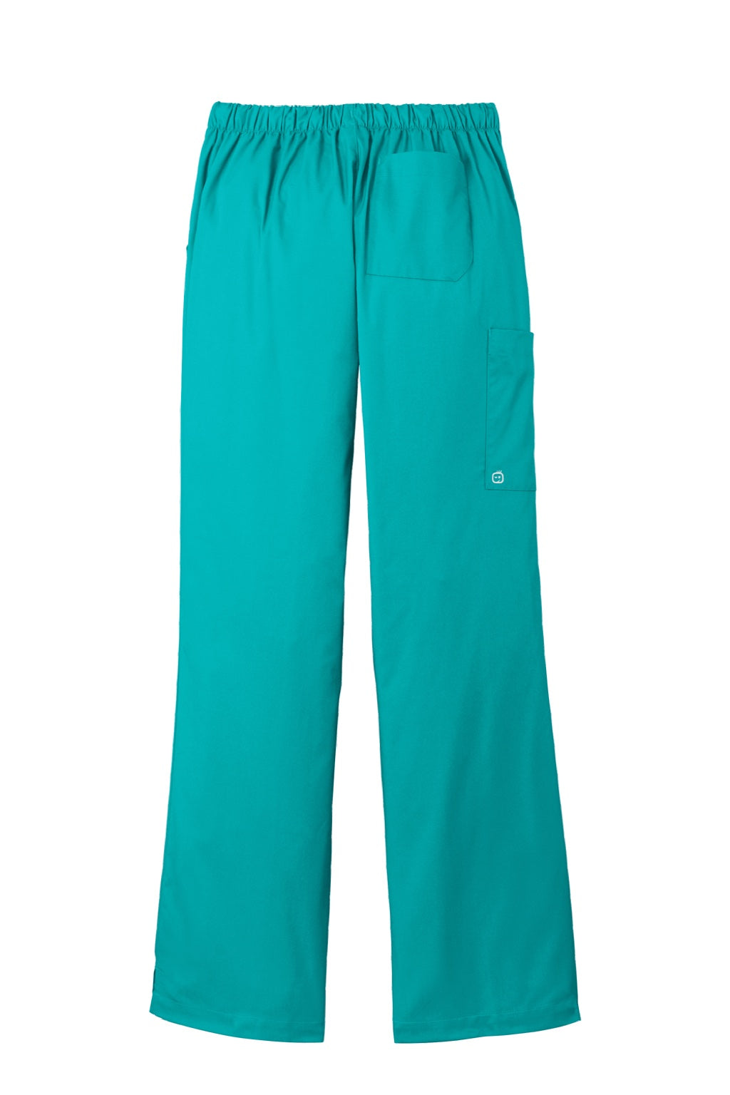 Wonderwink WW4750/WW4750P/WW4750T Womens WorkFlex Flare Leg Cargo Pants w/ Pockets Teal Blue Flat Back