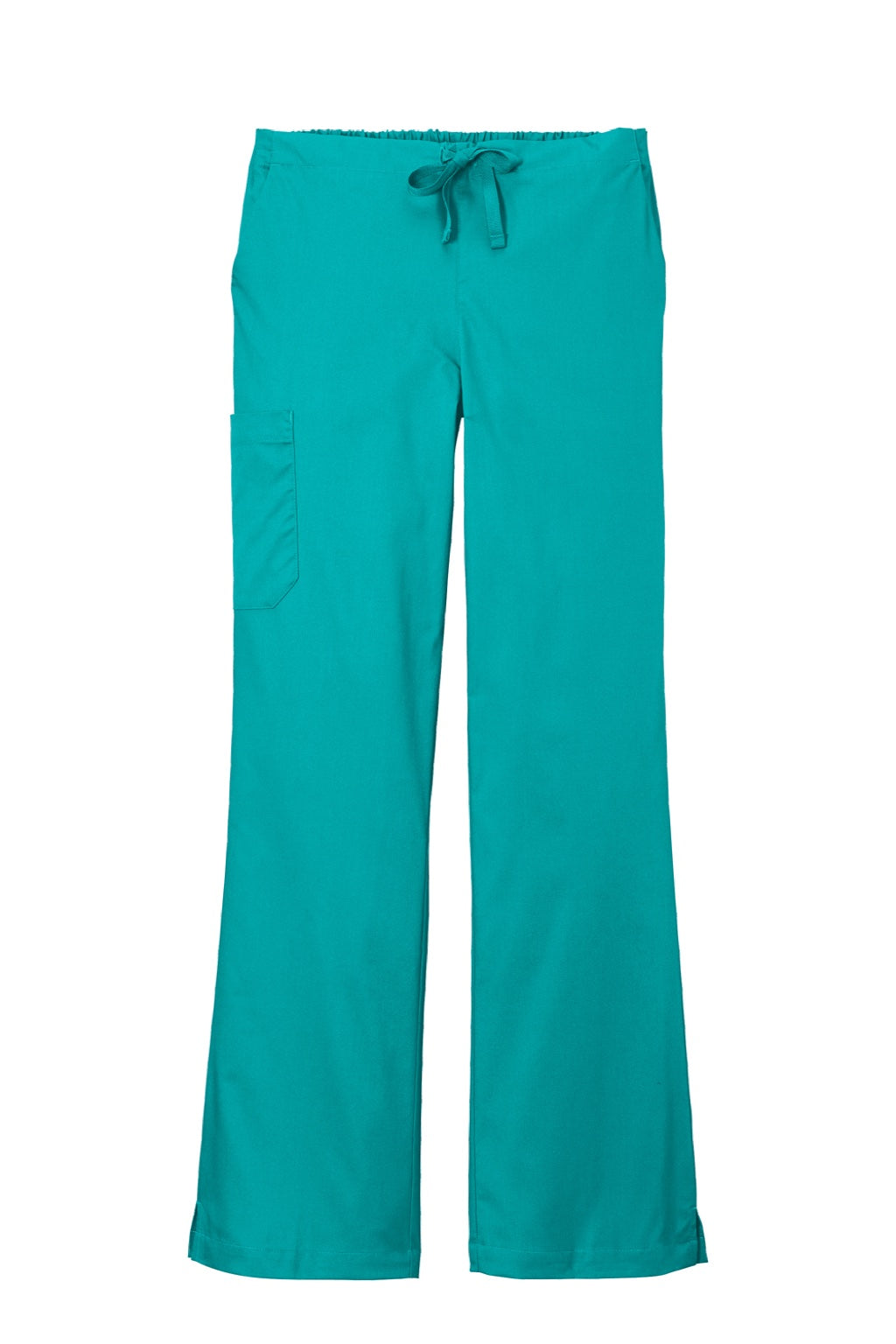 Wonderwink WW4750/WW4750P/WW4750T Womens WorkFlex Flare Leg Cargo Pants w/ Pockets Teal Blue Flat Front