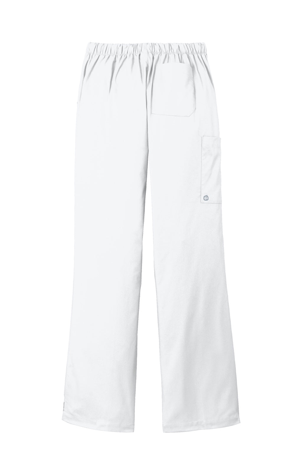 Wonderwink WW4750/WW4750P/WW4750T Womens WorkFlex Flare Leg Cargo Pants w/ Pockets White Flat Back