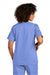 Wonderwink WW4760 Womens WorkFlex Short Sleeve V-Neck Mock Wrap Shirt w/ Pockets Ceil Blue Model Back