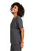 Wonderwink WW4760 Womens WorkFlex Short Sleeve V-Neck Mock Wrap Shirt w/ Pockets Pewter Grey Model Side