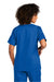 Wonderwink WW4760 Womens WorkFlex Short Sleeve V-Neck Mock Wrap Shirt w/ Pockets Royal Blue Model Back