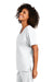 Wonderwink WW4760 Womens WorkFlex Short Sleeve V-Neck Mock Wrap Shirt w/ Pockets White Model Side