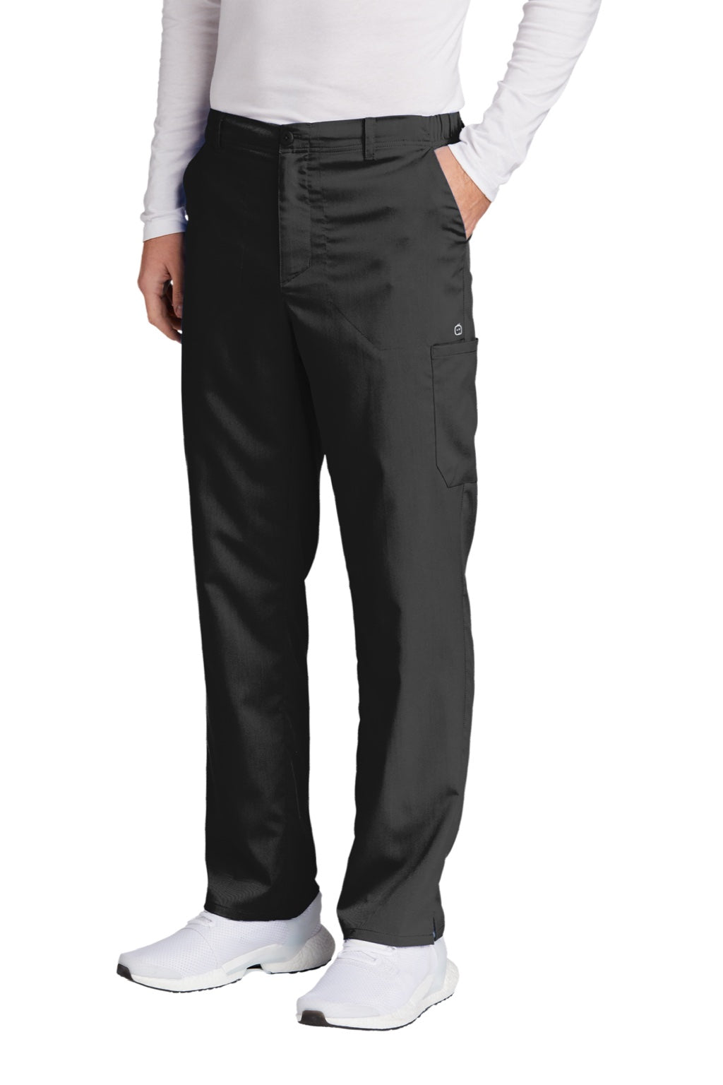 Wonderwink WW5058 Mens Premiere Flex Cargo Pants w/ Pockets Black Model 3Q