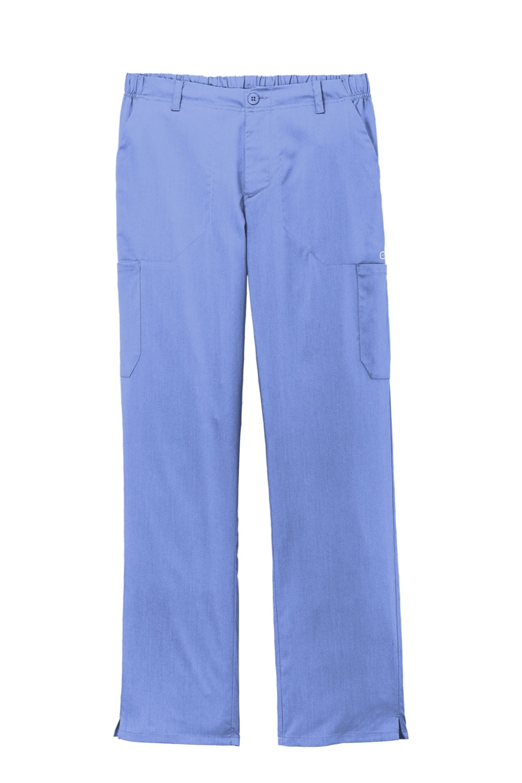 Wonderwink WW5058 Mens Premiere Flex Cargo Pants w/ Pockets Ceil Blue Flat Front