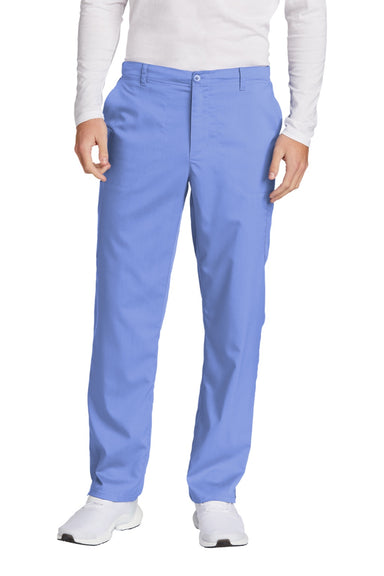 Wonderwink WW5058 Mens Premiere Flex Cargo Pants w/ Pockets Ceil Blue Model Front