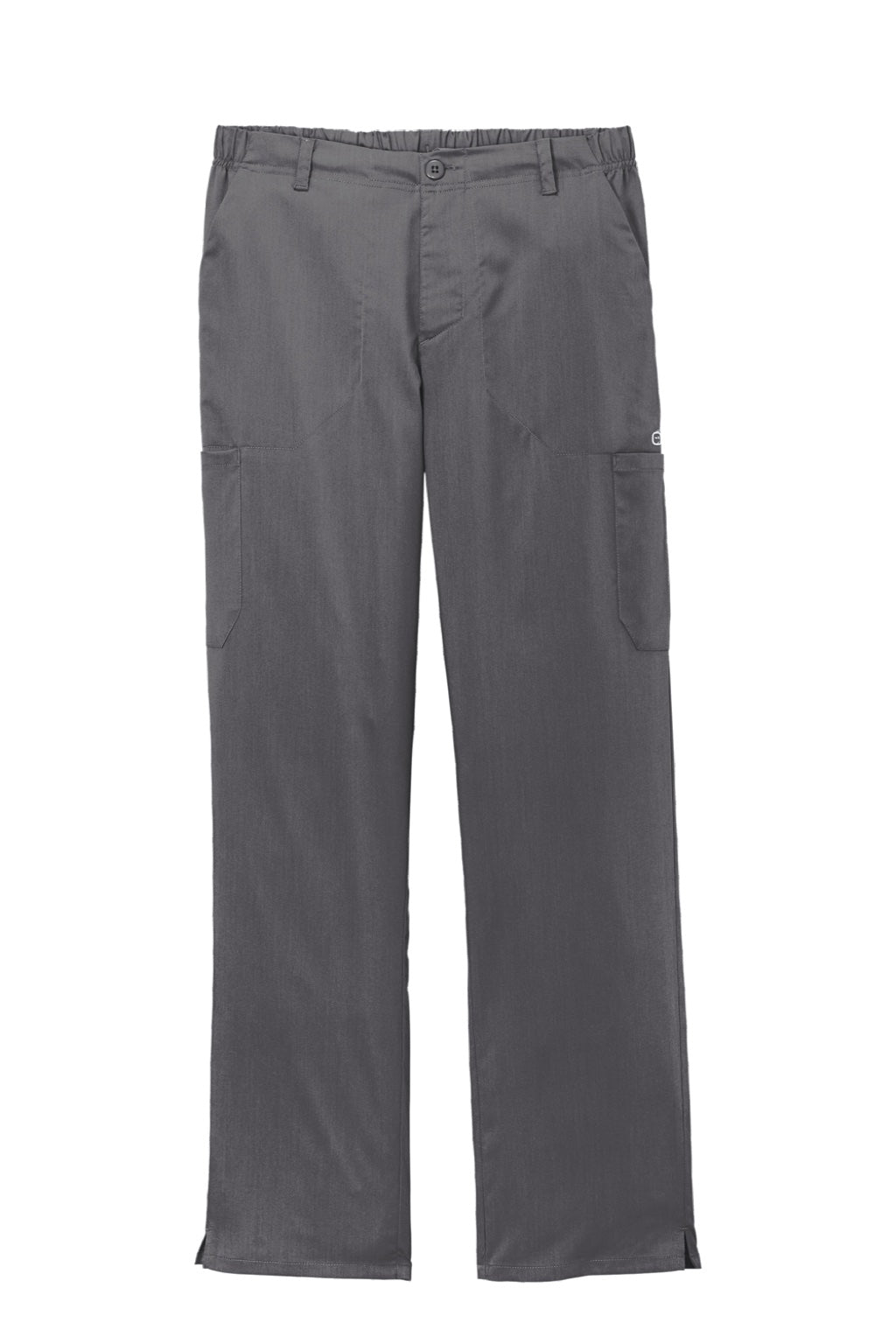 Wonderwink WW5058 Mens Premiere Flex Cargo Pants w/ Pockets Pewter Grey Flat Front