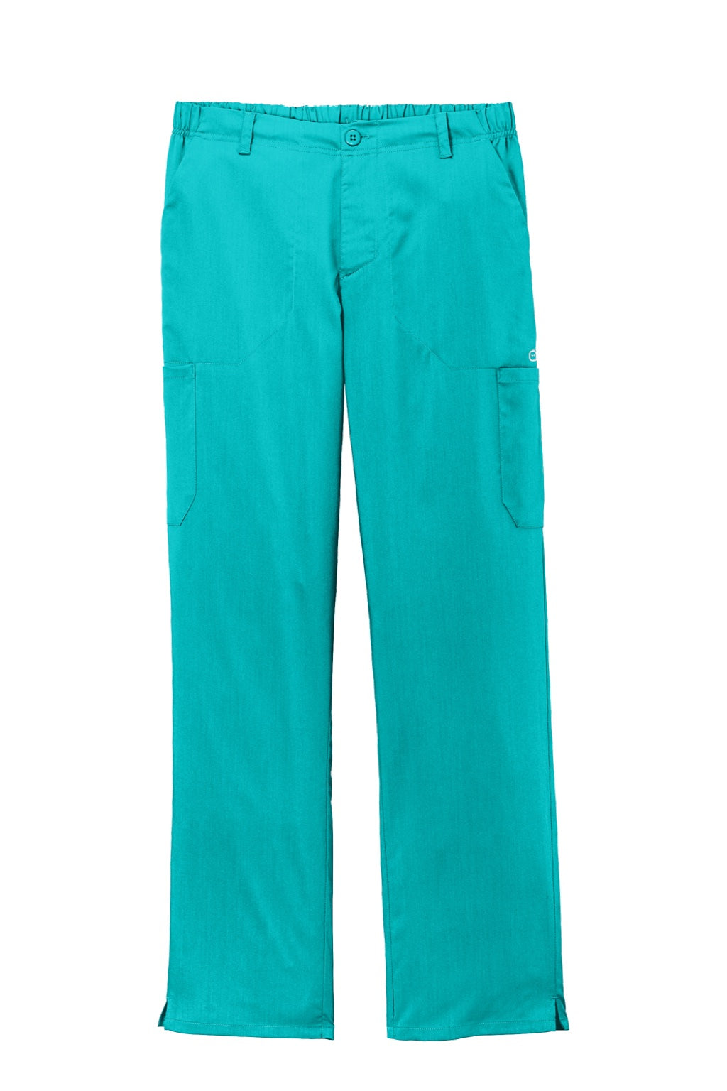 Wonderwink WW5058 Mens Premiere Flex Cargo Pants w/ Pockets Teal Blue Flat Front