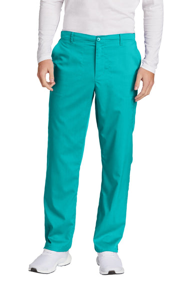 Wonderwink WW5058 Mens Premiere Flex Cargo Pants w/ Pockets Teal Blue Model Front