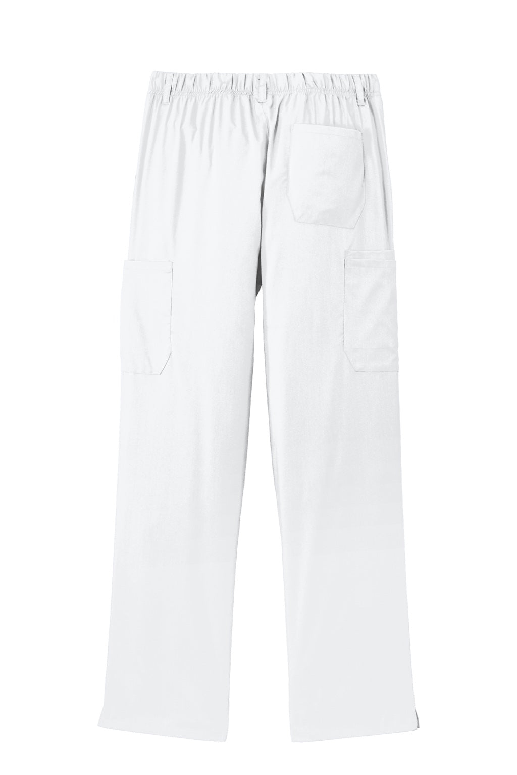 Wonderwink WW5058 Mens Premiere Flex Cargo Pants w/ Pockets White Flat Back